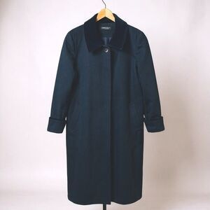 Forecaster 100% Wool Black A-line Velvet Collar coat size 14 Union Made In USA